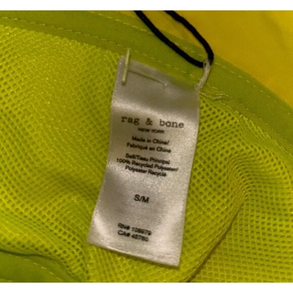 RAG & BONE Women’s Addison Bucket Hat In Neon Yellow size S/M NWT Waterproof main image 4